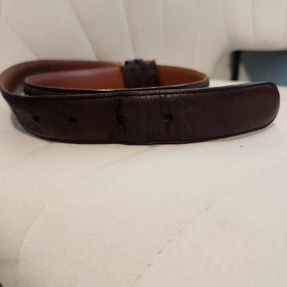 Coach‎ Mens Genuine Leather Burgundy Belt Size 36 Classic Office Brass Preppy